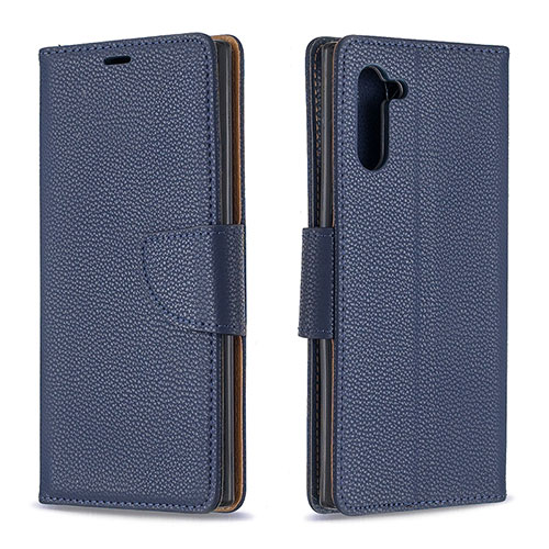 Leather Case Stands Flip Cover Holder B06F for Samsung Galaxy Note 10 5G Blue
