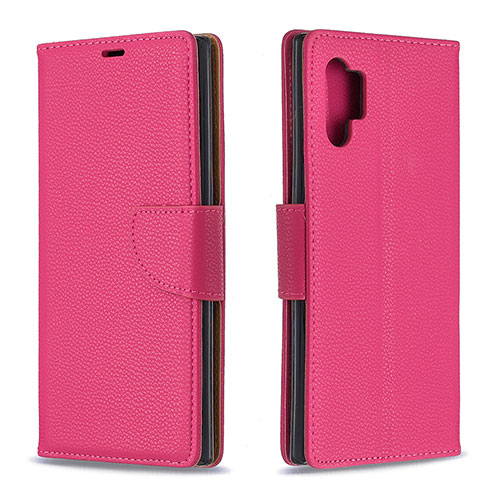 Leather Case Stands Flip Cover Holder B06F for Samsung Galaxy Note 10 Plus 5G Hot Pink