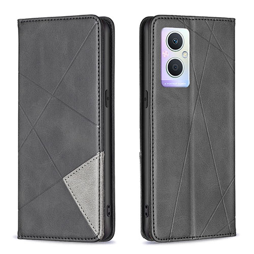 Leather Case Stands Flip Cover Holder B07F for OnePlus Nord N20 5G Black