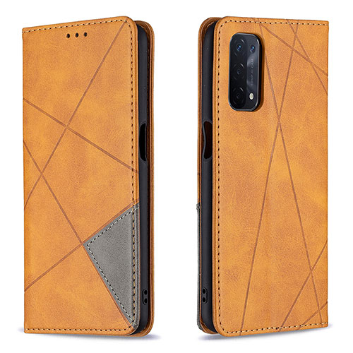 Leather Case Stands Flip Cover Holder B07F for OnePlus Nord N200 5G Light Brown