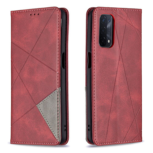 Leather Case Stands Flip Cover Holder B07F for OnePlus Nord N200 5G Red