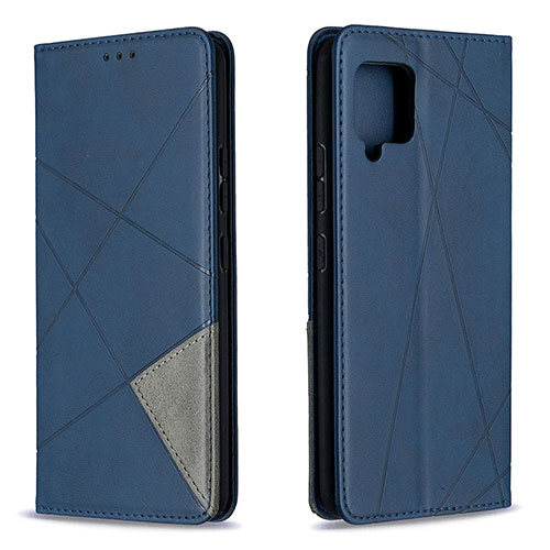 Leather Case Stands Flip Cover Holder B07F for Samsung Galaxy A42 5G Blue
