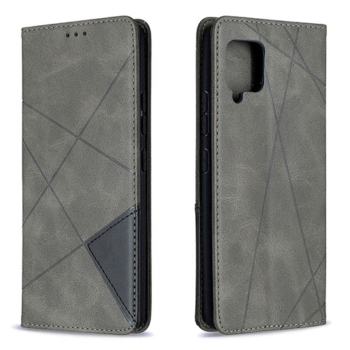 Leather Case Stands Flip Cover Holder B07F for Samsung Galaxy A42 5G Gray