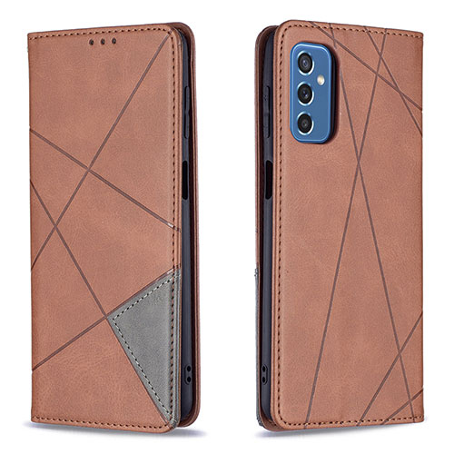 Leather Case Stands Flip Cover Holder B07F for Samsung Galaxy M52 5G Brown