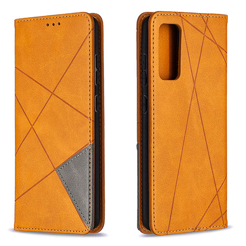 Leather Case Stands Flip Cover Holder B07F for Samsung Galaxy S20 FE (2022) 5G Light Brown