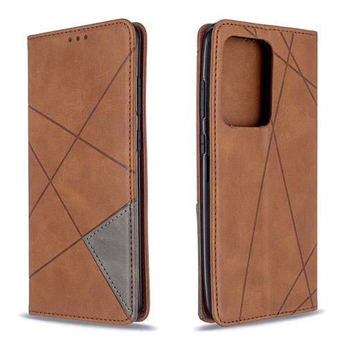 Leather Case Stands Flip Cover Holder B07F for Samsung Galaxy S20 Plus 5G Brown