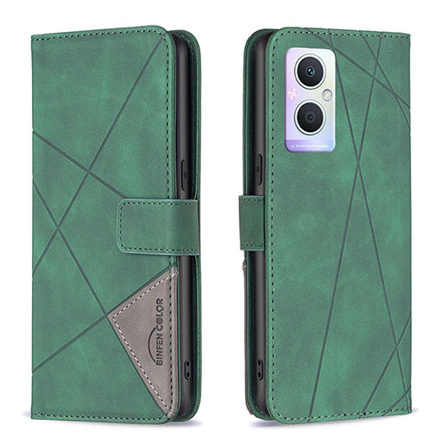 Leather Case Stands Flip Cover Holder B08F for OnePlus Nord N20 5G Green