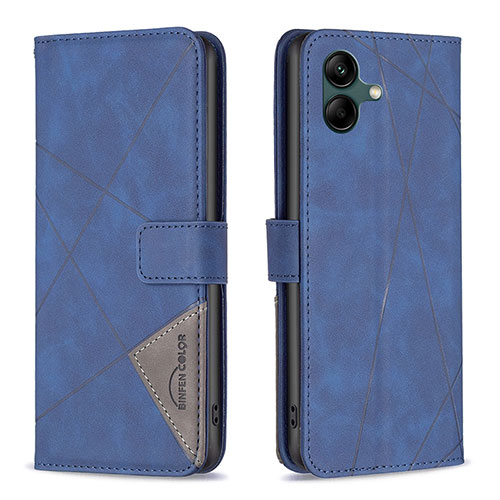 Leather Case Stands Flip Cover Holder B08F for Samsung Galaxy A05 Blue