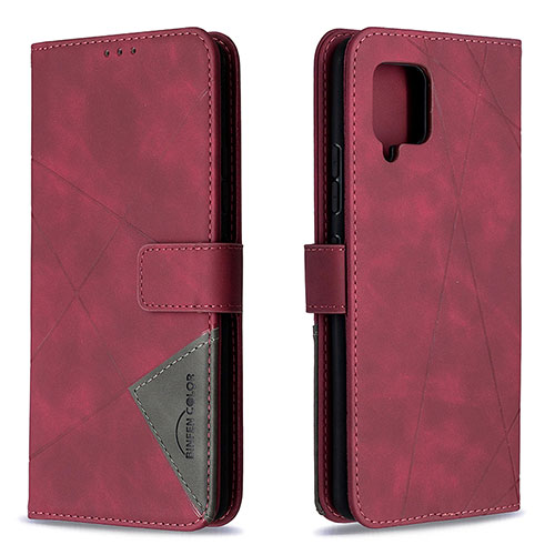 Leather Case Stands Flip Cover Holder B08F for Samsung Galaxy A42 5G Red