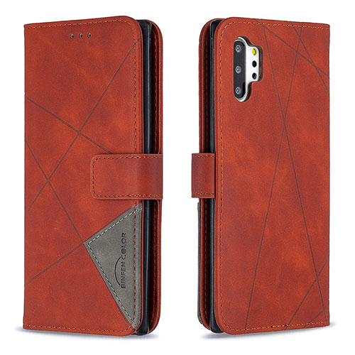 Leather Case Stands Flip Cover Holder B08F for Samsung Galaxy Note 10 Plus 5G Orange