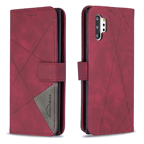 Leather Case Stands Flip Cover Holder B08F for Samsung Galaxy Note 10 Plus 5G Red