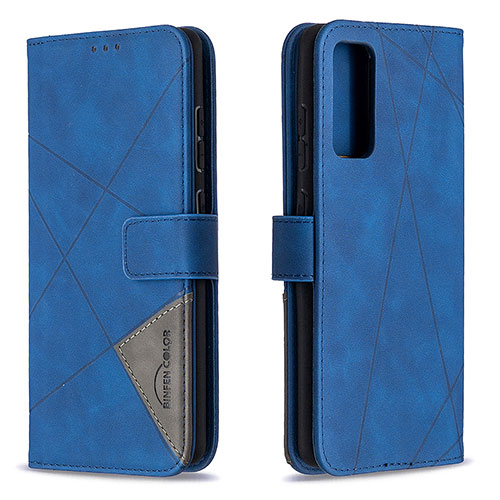 Leather Case Stands Flip Cover Holder B08F for Samsung Galaxy S20 FE (2022) 5G Blue