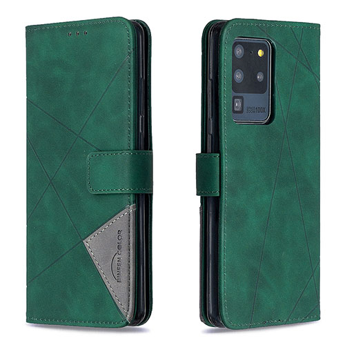 Leather Case Stands Flip Cover Holder B08F for Samsung Galaxy S20 Ultra 5G Green