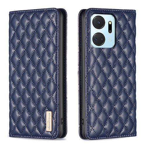 Leather Case Stands Flip Cover Holder B11F for Huawei Honor X7a Blue
