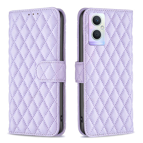 Leather Case Stands Flip Cover Holder B11F for OnePlus Nord N20 5G Purple