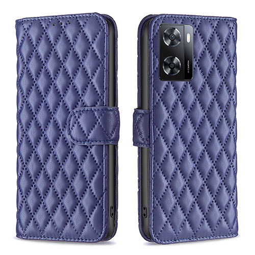 Leather Case Stands Flip Cover Holder B11F for OnePlus Nord N20 SE Blue