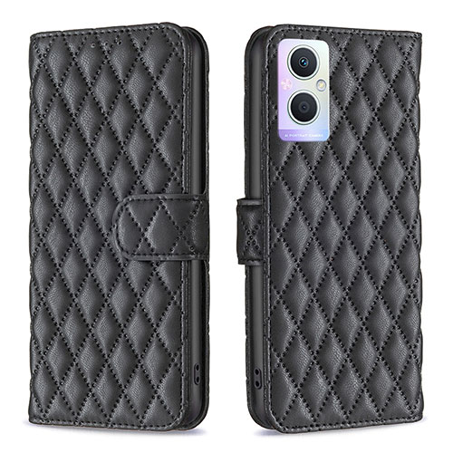 Leather Case Stands Flip Cover Holder B11F for Oppo Reno8 Z 5G Black