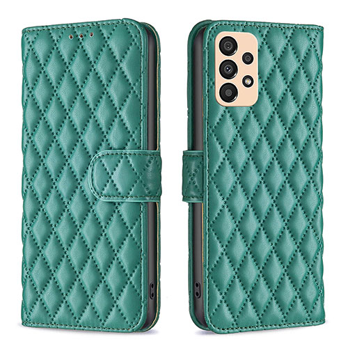 Leather Case Stands Flip Cover Holder B11F for Samsung Galaxy A33 5G Green