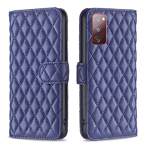 Leather Case Stands Flip Cover Holder B11F for Samsung Galaxy S20 FE (2022) 5G Blue