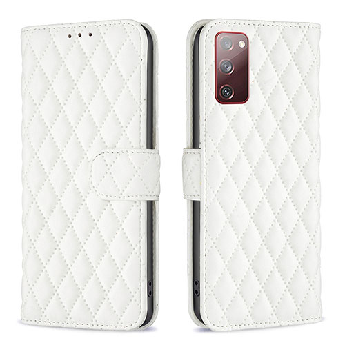 Leather Case Stands Flip Cover Holder B11F for Samsung Galaxy S20 FE (2022) 5G White