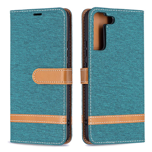 Leather Case Stands Flip Cover Holder B11F for Samsung Galaxy S21 5G Green