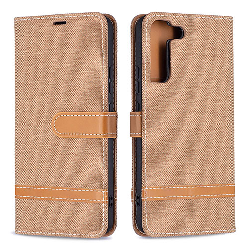 Leather Case Stands Flip Cover Holder B11F for Samsung Galaxy S22 5G Gold