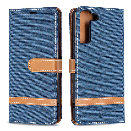 Leather Case Stands Flip Cover Holder B11F for Samsung Galaxy S23 5G Navy Blue