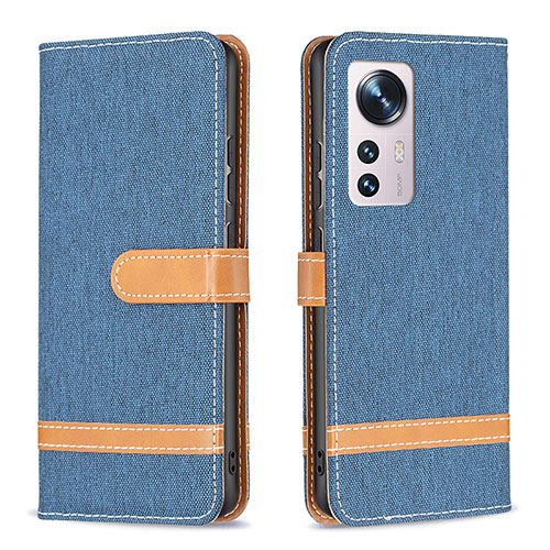 Leather Case Stands Flip Cover Holder B11F for Xiaomi Mi 12 5G Sky Blue