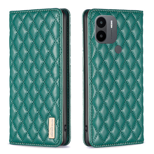 Leather Case Stands Flip Cover Holder B11F for Xiaomi Redmi A1 Plus Green