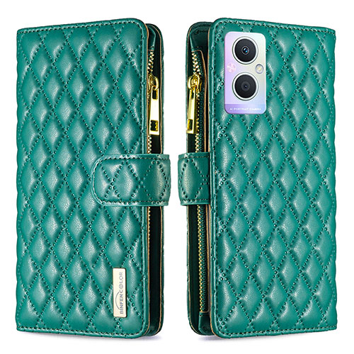 Leather Case Stands Flip Cover Holder B12F for OnePlus Nord N20 5G Green