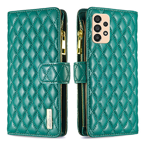 Leather Case Stands Flip Cover Holder B12F for Samsung Galaxy A33 5G Green