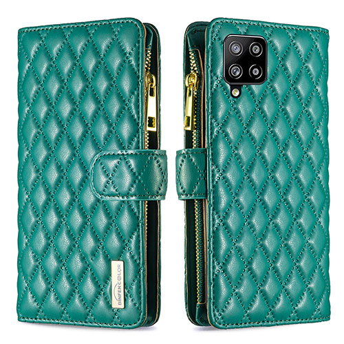 Leather Case Stands Flip Cover Holder B12F for Samsung Galaxy A42 5G Green