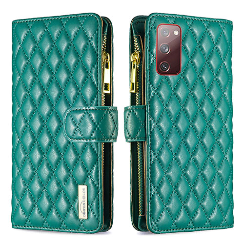 Leather Case Stands Flip Cover Holder B12F for Samsung Galaxy S20 FE (2022) 5G Green