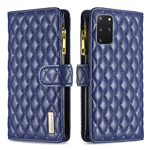 Leather Case Stands Flip Cover Holder B12F for Samsung Galaxy S20 Plus 5G Blue