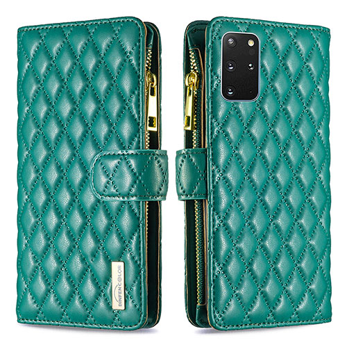 Leather Case Stands Flip Cover Holder B12F for Samsung Galaxy S20 Plus 5G Green