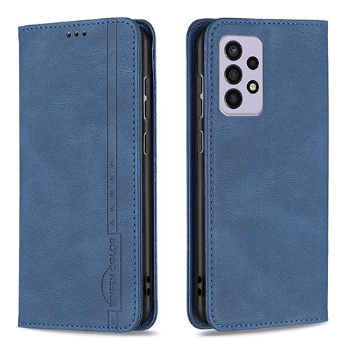 Leather Case Stands Flip Cover Holder B15F for Samsung Galaxy A33 5G Blue