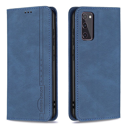Leather Case Stands Flip Cover Holder B15F for Samsung Galaxy S20 FE 5G Blue