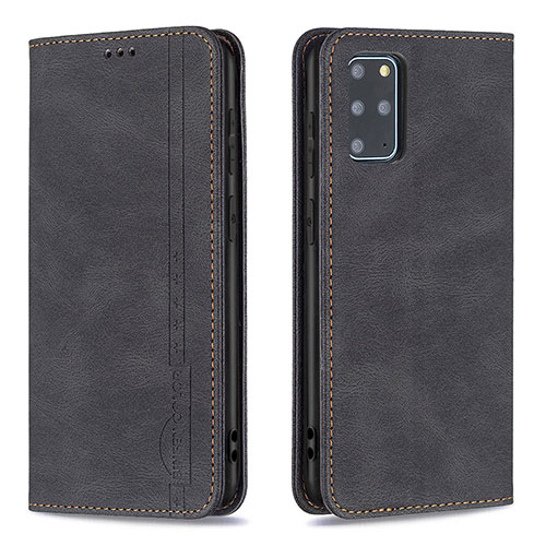 Leather Case Stands Flip Cover Holder B15F for Samsung Galaxy S20 Plus Black