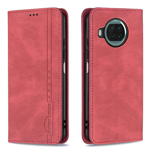 Leather Case Stands Flip Cover Holder B15F for Xiaomi Mi 10i 5G Red