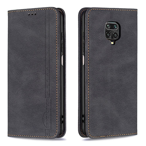 Leather Case Stands Flip Cover Holder B15F for Xiaomi Poco M2 Pro Black
