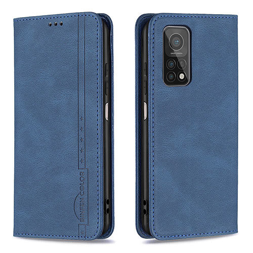 Leather Case Stands Flip Cover Holder B15F for Xiaomi Redmi K30S 5G Blue