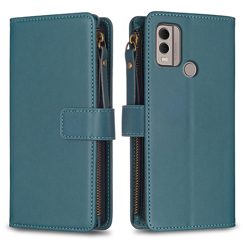 Leather Case Stands Flip Cover Holder B16F for Nokia C22 Green