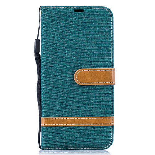 Leather Case Stands Flip Cover Holder B16F for Samsung Galaxy A30S Green