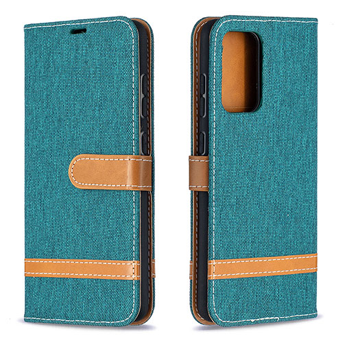 Leather Case Stands Flip Cover Holder B16F for Samsung Galaxy A52 5G Green
