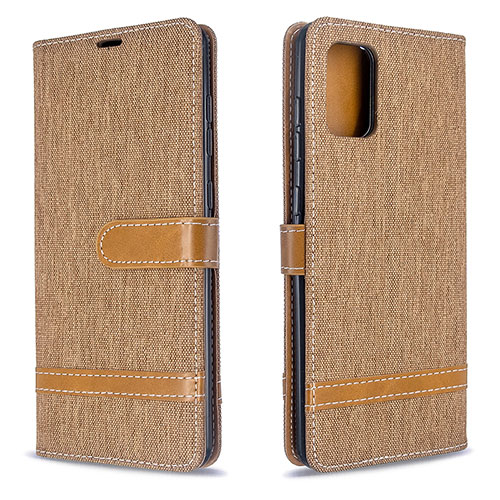 Leather Case Stands Flip Cover Holder B16F for Samsung Galaxy A71 4G A715 Gold