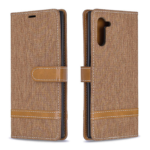 Leather Case Stands Flip Cover Holder B16F for Samsung Galaxy Note 10 5G Gold