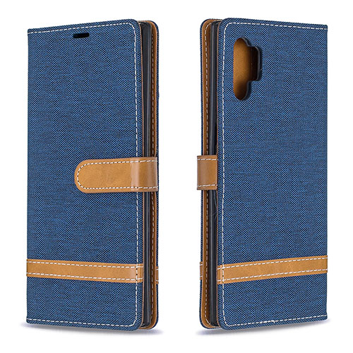 Leather Case Stands Flip Cover Holder B16F for Samsung Galaxy Note 10 Plus 5G Navy Blue