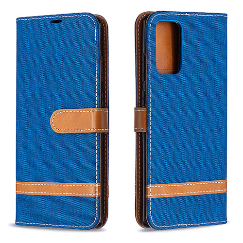 Leather Case Stands Flip Cover Holder B16F for Samsung Galaxy Note 20 5G Blue