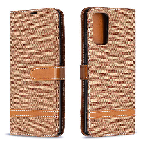 Leather Case Stands Flip Cover Holder B16F for Samsung Galaxy Note 20 5G Gold