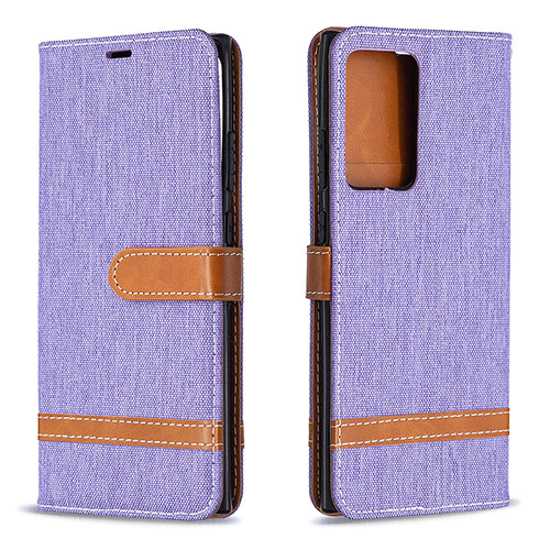 Leather Case Stands Flip Cover Holder B16F for Samsung Galaxy Note 20 Ultra 5G Clove Purple